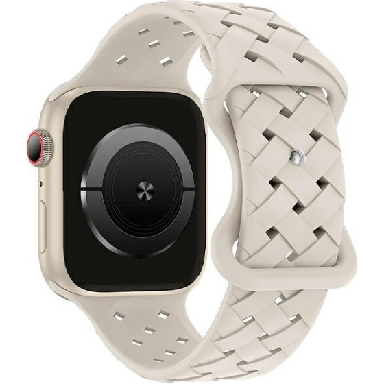 Beline pasek Apple Watch Silicone Woven38/40/41mm bezowy /starlight box