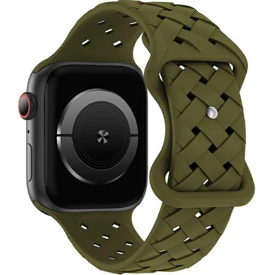 Beline pasek Apple Watch Silicone Woven42/44/45/49mm oliwkowy /oliver box
