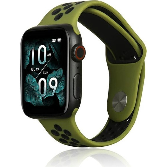 Beline pasek Apple Watch Sport Silicone42/44/45/49mm zielono-czarny green/black