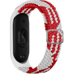 Beline pasek Mi Band 3/4 Textilered/white czerwony/bialy