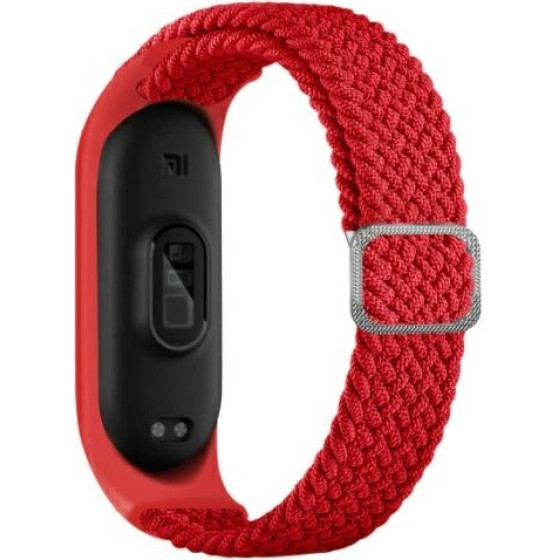 Beline pasek Mi Band 7/6/5 Textileczerwony/red