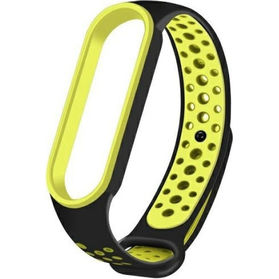 Beline pasek Mi Band 7/6/5czarny-zielony/black-green Design