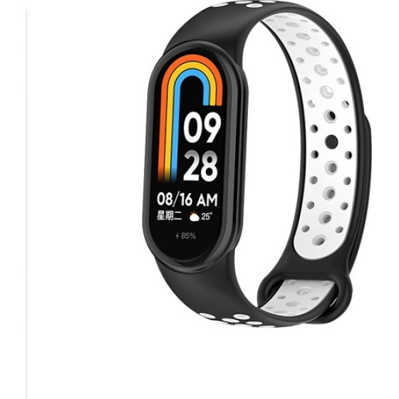 Beline pasek Mi Band 9/8 designczarno-bialy /black-white