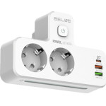 Beline power strip with LED backlight 2xUSB-A/USB-C/2xAC white - (BLNPH01)