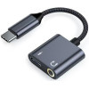 Beline Splitter Adapter USB-C to USB-C/Jack 3.5mm 60W black/black DAC - (BLNAA01)