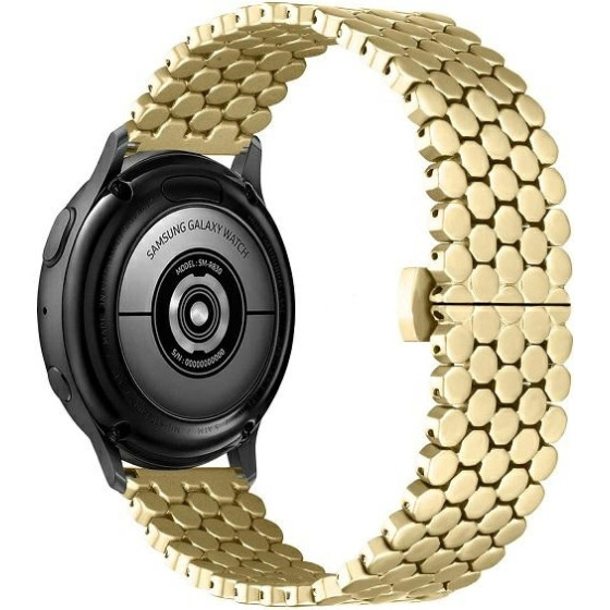 Beline Watch strap 20mm Metal Honeycomb Gold/gold box