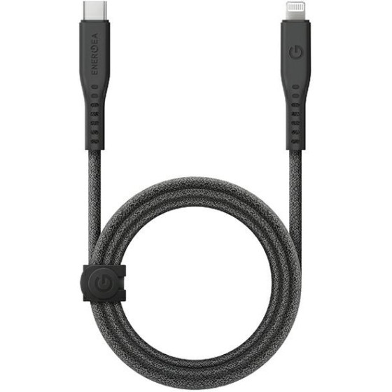 ENERGEA kabel Flow USB-C - LightningC94 MFI 1.5m black 60W 3A PD Fast Charge - (CBL-FLCL-BLK150M)