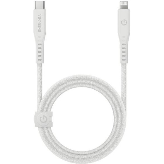 ENERGEA kabel Flow USB-C - LightningC94 MFI 1.5m white 60W 3A PD Fast Charge - (CBL-FLCL-WHT150M)
