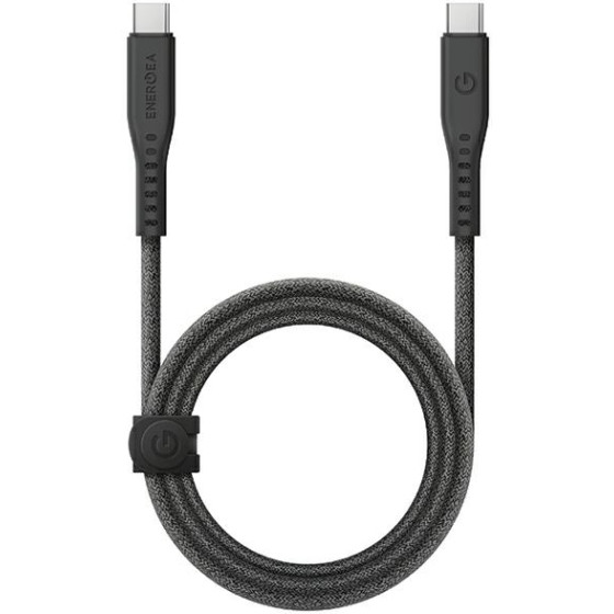 ENERGEA kabel Flow USB-C - USB-C1.5m black 240W 5A PD Fast Charge - (CBL-FLCC-BLK150M)