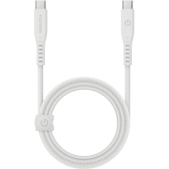 ENERGEA kabel Flow USB-C - USB-C1.5m white 240W 5A PD Fast Charge - (CBL-FLCC-WHT150M)