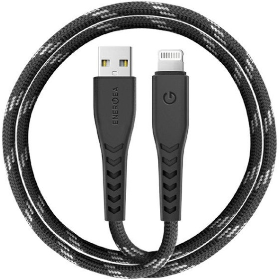 ENERGEA Nyloflex USB - Lightning Cable Charge and Sync C89 MFI 1.5m black - (CBL-NF-BLK150)