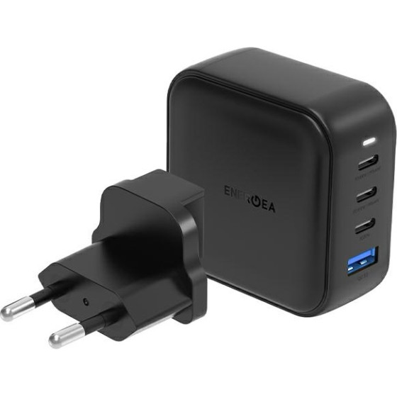 ENERGEA Wall Charger 1xUSB+3xUSB-CPD-PPS-QC 3.0 100W 3C1A black US+EU Travelite GAN100 - (CHR-TL-GAN100EU)