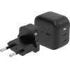 ENERGEA Wall Charger 2xUSB-C PD-PPS 45W 2C black US+EU Travelite GAN45 - (CHR-TL-GAN45EU)