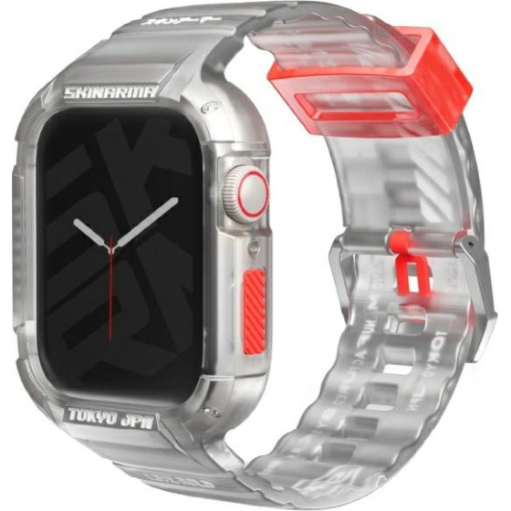 Skinarma Band+Case Saido 2in1 Apple Watch 45/44mm clear - (SK-WS-SAIDO-CLR45)