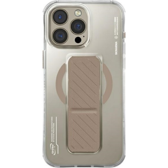 Skinarma case Axon iPhone 16 Pro 6.3'' Magnetic Charging + Grip Stand champagne - (SK-2024IPP63-AXON-GLD)