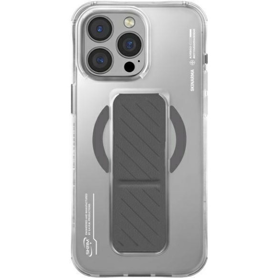Skinarma case Axon iPhone 16 Pro Max 6.9'' Magnetic Charging + Grip Stand titanium - (SK-2024IPP69-AXON-TIT)