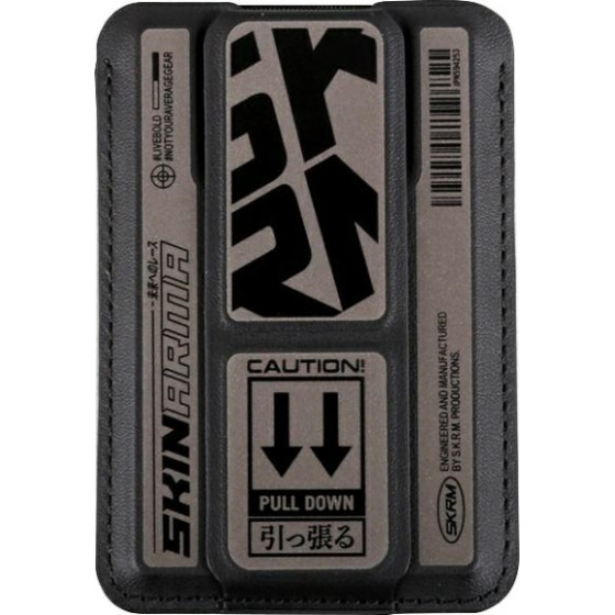 Skinarma Wallet Kado Kira Kobai Mag-Charge Grip Stand gunmetal - (SK-KADO-KIRAGMT)