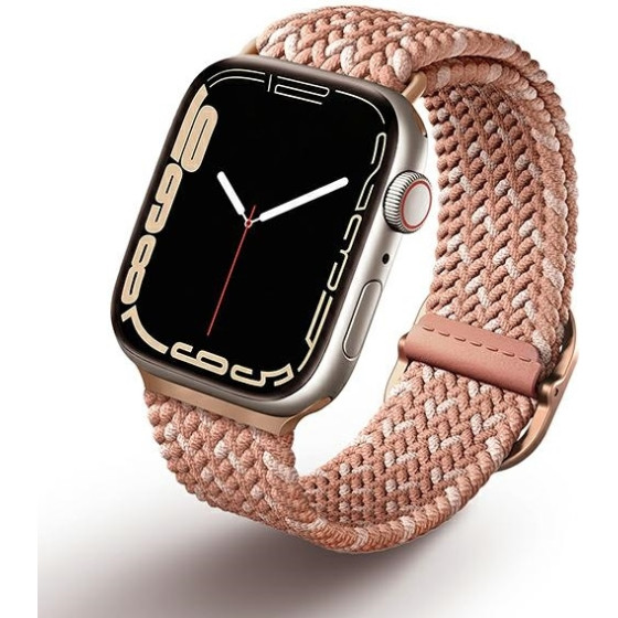 UNIQ Aspen Strap Apple Watch 40/38/41mm Series 1/2/3/4/5/6/7/8/SE/SE2 Braided DE citrus pink - (UNIQ-41MM-ASPDECPNK)