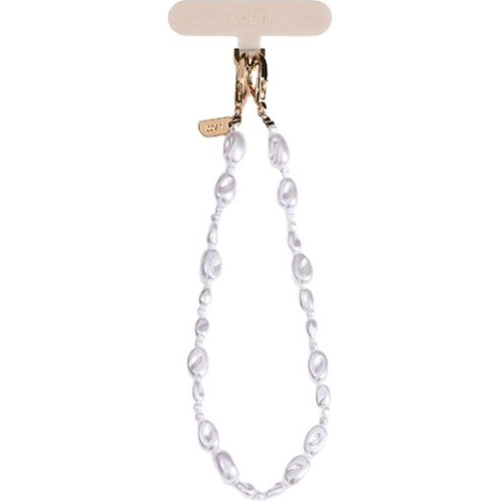 Uniq Coehl Perla Handstrap uniwersalny sznurek do telefonu na reke bialy/white pearl - (UNIQ-PERLA-HPWHT)