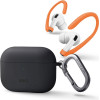 UNIQ Nexo Case AirPods Pro 2 gen + Ear Hooks Silicone charcoal grey - (UNIQ-AIRPODSPRO2-NEXOGRY)