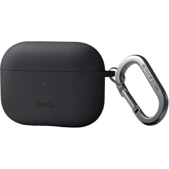 UNIQ Nexo Case AirPods Pro 2 gen + Ear Hooks Silicone charcoal grey - (UNIQ-AIRPODSPRO2-NEXOGRY)