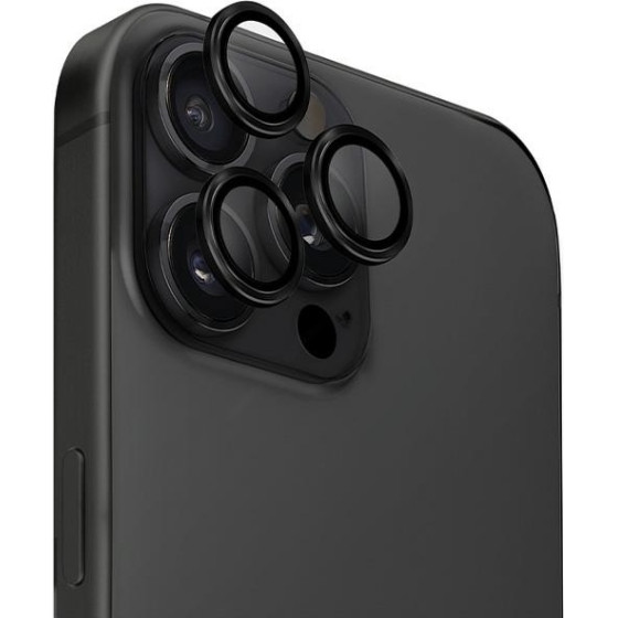 UNIQ Optix Aluminium Camera LensProtector iPhone 16 Pro 6.3'' / 16 Pro Max 6.9'' midnight black szklo - (UNIQ-IP6.3P-6.9P(2024)-ALENSBLK)