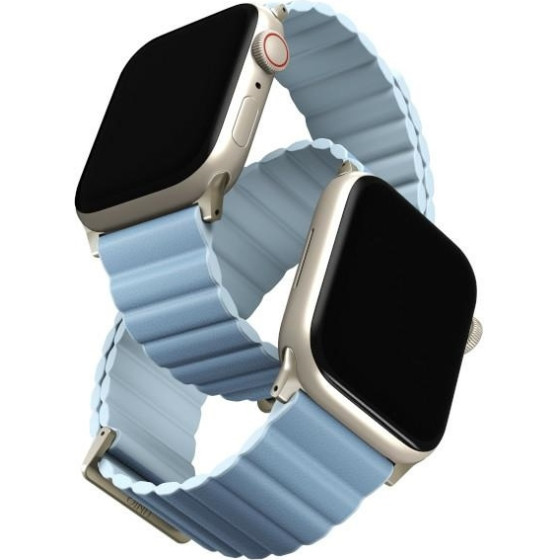 UNIQ Revix Premium Strap Apple Watch Series 1-8/SE/SE2 38/40/41 Edition Reversible Mag white-blue - (UNIQ-41MM-REVPARTSBLU)