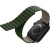 UNIQ Revix Strap Apple Watch Series 1-8/SE/SE2/Ultra 42/44/45/49mm Reversible Magnetic green-gray - (UNIQ-45MM-REVGRNTPE)