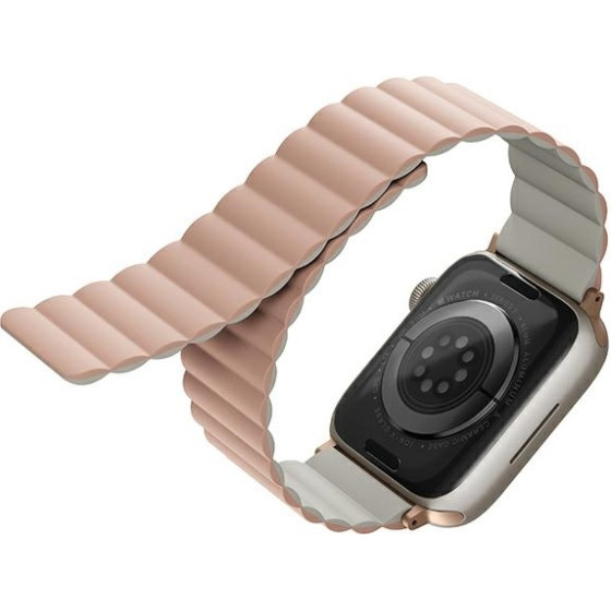 UNIQ Revix Strap Apple Watch Series 1-8/SE/SE2/Ultra 42/44/45/49mm Reversible Magnetic pink-beige - (UNIQ-45MM-REVPNKBEG)