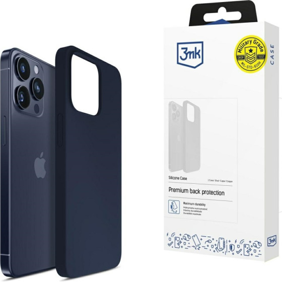 3MK Silicone Case iPhone 16 Pro 6.3'' granatowy/dark navy