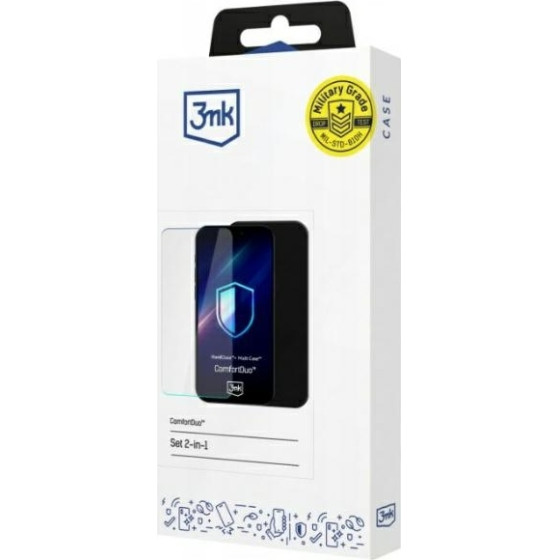 3MK ComfortDuo Matt Sam A16 szklo hartowane + etui czarny/black, zestaw 2w1