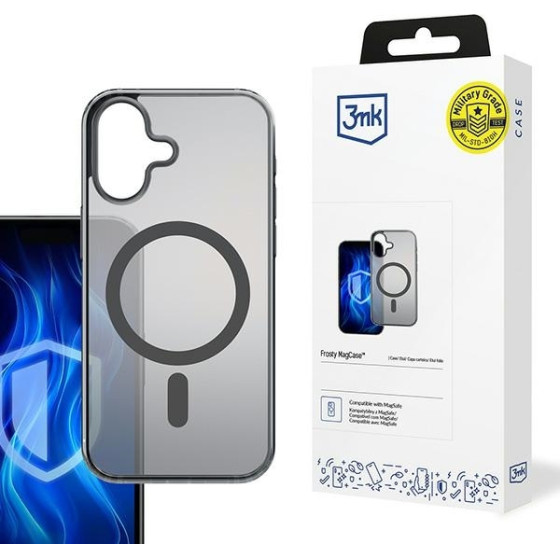 3MK Frosty MagCase iPhone 16 Plusczarny/black