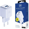 3MK Ladowarka sieciowa Hyper GaN Charger 20W 1xUSB-A 1XUSB-C PD QC4+ bialy
