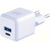 3MK Ladowarka sieciowa Hyper GaN Charger 20W 1xUSB-A 1XUSB-C PD QC4+ bialy