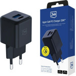 3MK Ladowarka sieciowa Hyper GaN Charger 20W 1xUSB-A 1XUSB-C PD QC4+ czarny