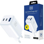 3MK Ladowarka sieciowa Hyper GaN Charger 65W 1xUSB-A 2xUSB-C PD QC4+ bialy