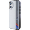 BMW iPhone 16 6.1'' grey hardcase Motorsport IML Vertical Stripe - (BMHCP16S23HTFEG)