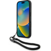 BMW iPhone 16 Pro 6.3'' black hardcase Signature Leather Wordmark Cord - (BMHCP16L23RMRLK)