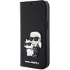 Karl Lagerfeld iPhone 14/ 15 / 13 6.1'' bookcase black Saffiano Karl & Choupet - (KLBKP14SSANKCPK)