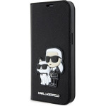 Karl Lagerfeld iPhone 14/ 15 / 13 6.1'' bookcase black Saffiano Karl & Choupet - (KLBKP14SSANKCPK)
