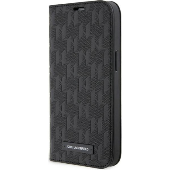 Karl Lagerfeld iPhone 14/ 15 / 13 6.1'' bookcase black Saffiano Monogram - (KLBKP14SSAKLHPK)