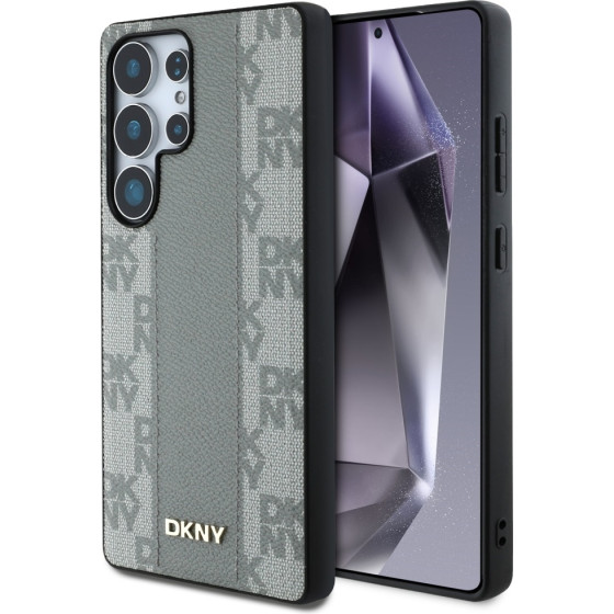 DKNY Case Leather Checkered Pattern MagSafe for Samsung Galaxy S25 Ultra taupe - (DKHMS25LPCPVSLE)