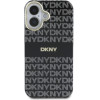 DKNY iPhone 16 6.1'' black hardcase Repeat Texture Pattern With Stripe - (DKHMP16SHRHSEK)