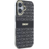 DKNY iPhone 16 6.1'' black hardcase Repeat Texture Pattern With Stripe - (DKHMP16SHRHSEK)