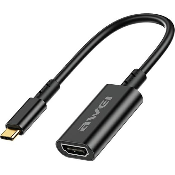 Awei Adapter USB-C/HDMIczarny/Black 4k/30Hz - (CL-217T)