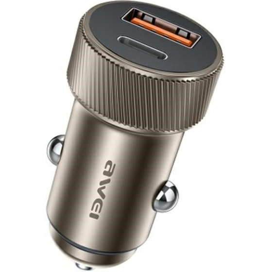 Awei Car Charger 33W USB+USB-C Brown - (C-857)