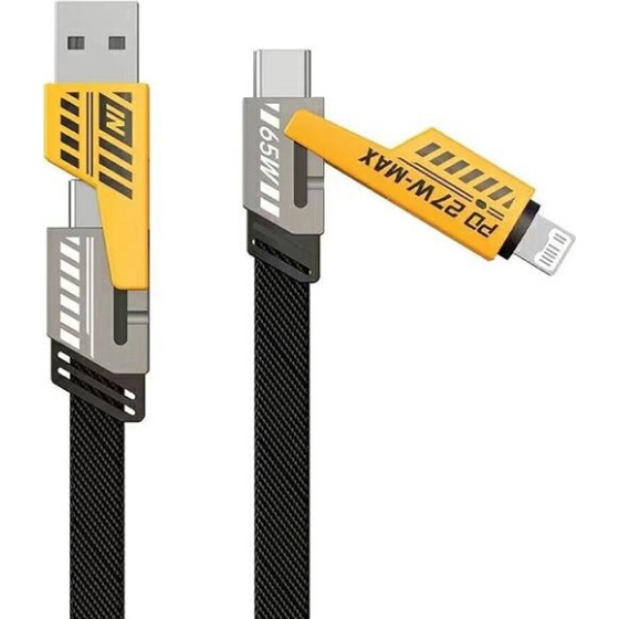 Awei Kabel 4w1 usb-c/lightning/USB-A czarny/Black 65W/27W - (CL-226)