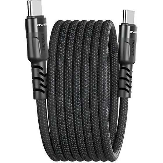 Awei Kabel USB-C Na USB-Cmagnetyczny czarny/Black - (CL-166T)