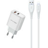Awei lad. siec. 22.5W + Kabelusb + Lightning biala/White Gan - (PD81L-EU)