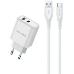 Awei lad. siec. 22.5W + Kabelusb + USB-C biala/White Gan - (PD81T-EU)